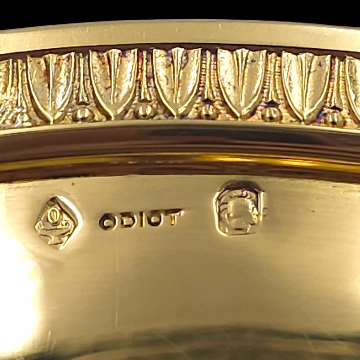 オディオ (Odiot)  ゼフィールハンドル付きヴェルメイユ製カップ 純銀