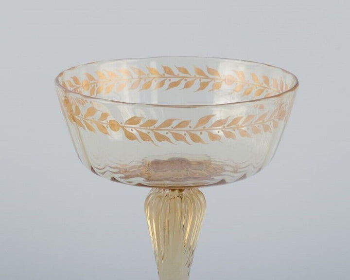 エミール・ガレ 初期作品　クリスタルグラス製シャンパンカップ2個、1870-1880年代