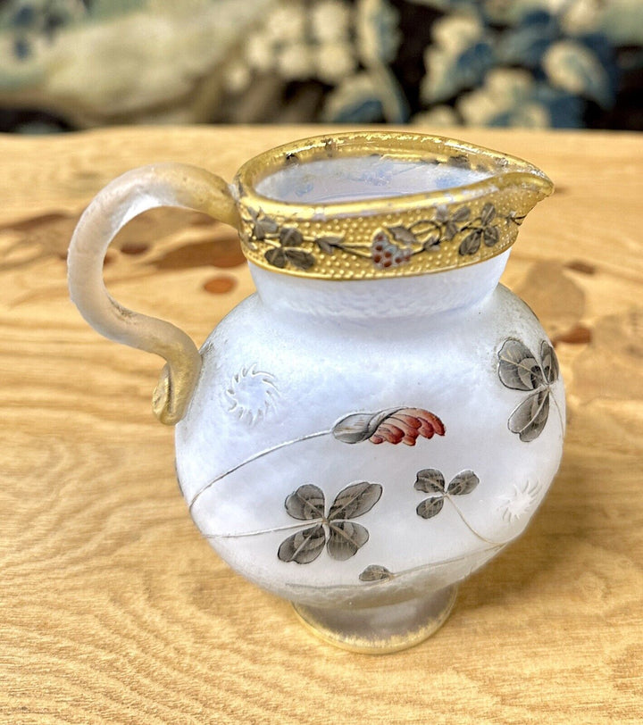 ドーム兄弟（ドームナンシー） 蓮華の花とクローバーの水差し　アールヌーボー時代