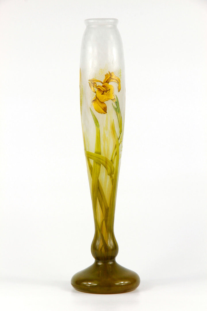 ドーム兄弟（ドームナンシー） アイリスの花が描かれた花瓶 アールヌーボー時代 1910年頃の作品