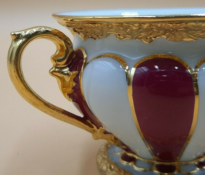 マイセン ポーセリンXフォーム ラズベリーピンク カップ＆ソーサーセット