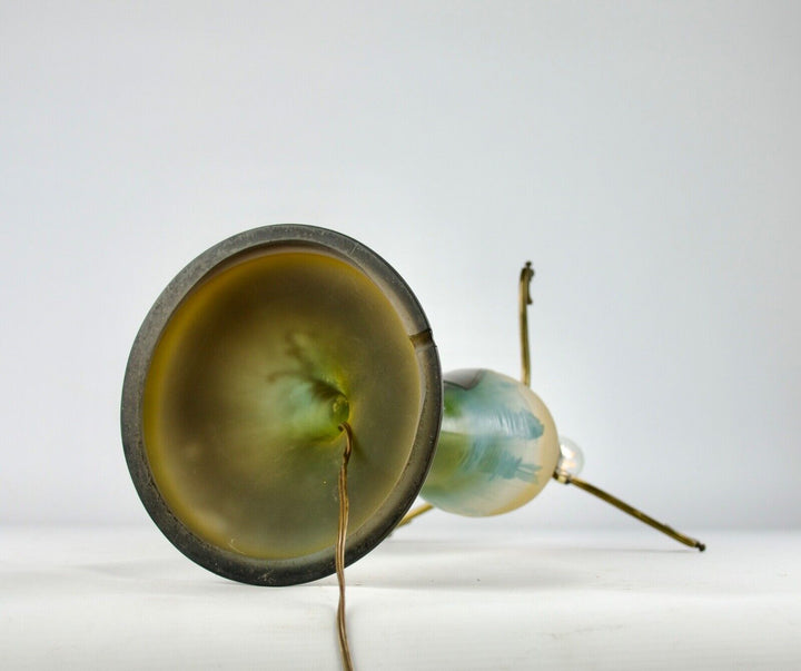 エミールガレ 「カモメと帆船」のアールヌーボー時代のアンティークテーブルランプ 1910年頃の作品