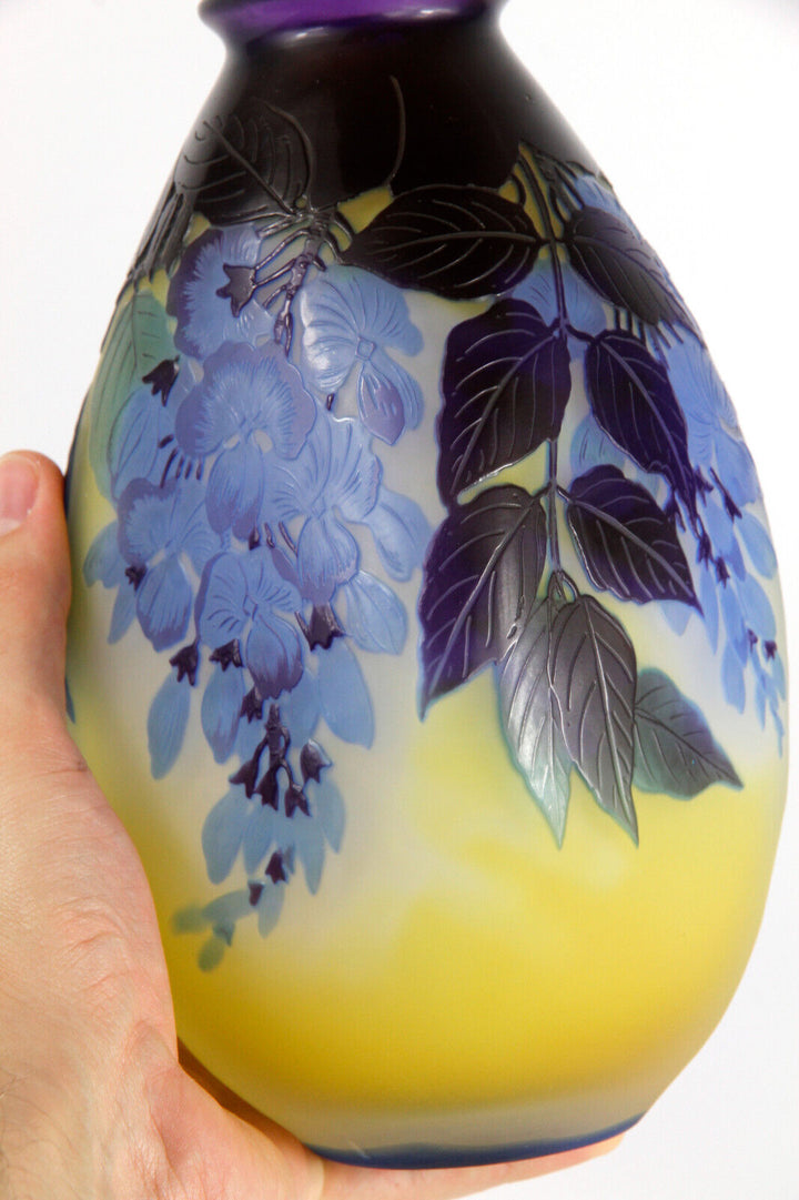 エミールガレ 藤の花が描かれた花瓶 アールヌーボー 1925年頃の作品