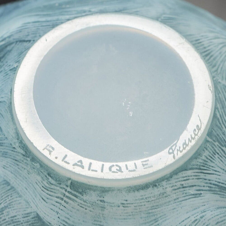 ルネ・ラリック オパールセント・ブルー＆ヴェルディグリ・ステンド・フォルモーズ 花瓶 1924年デザイン