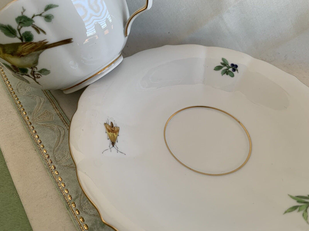 専用　マイセン　meissen 鳥　昆虫　プレート マイセン(Meissen)、楕円形プレート、鳥・昆虫柄、1級品