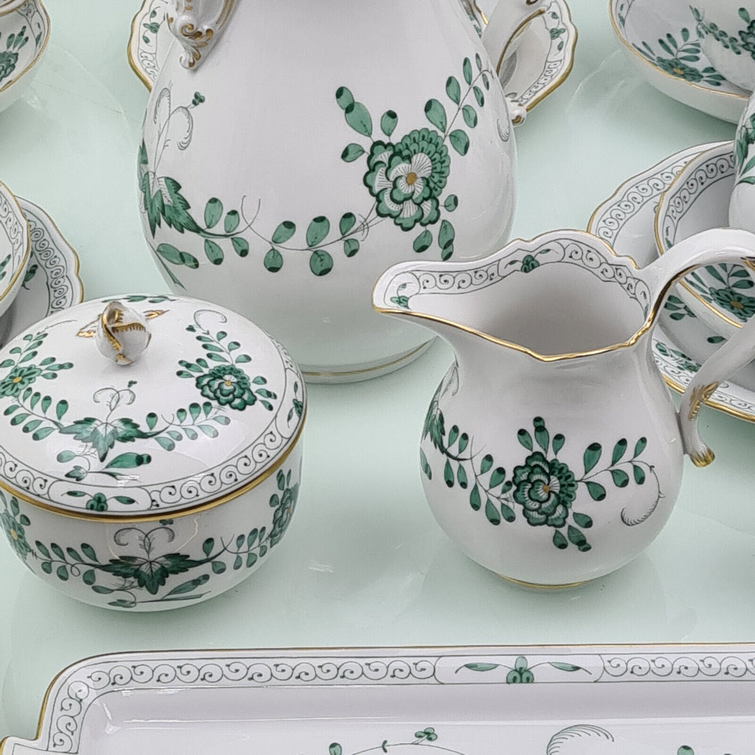 マイセン インドの華 グリーン コーヒーカップセット（6人用） + アクセサリー 25点セット