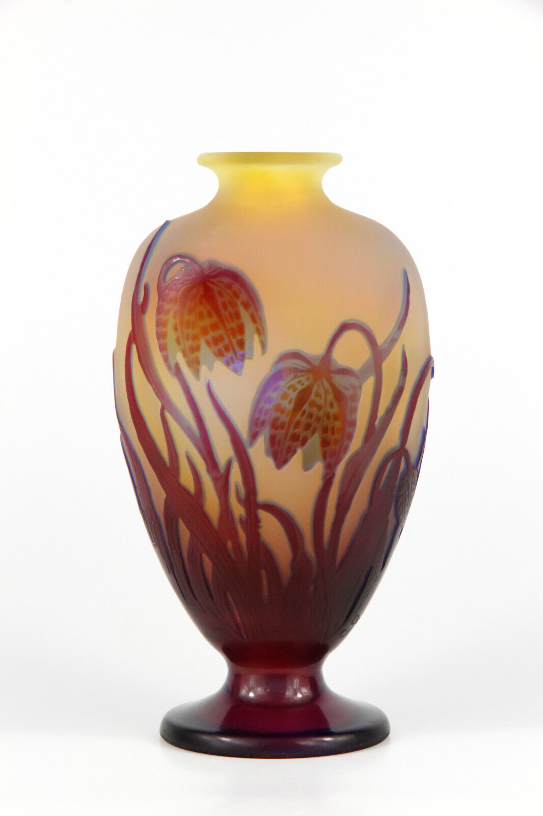 エミールガレ ヨウラクユリの花が描かれた花瓶 アールヌーボー期の作品