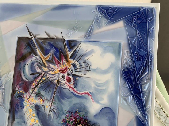 マイセン ドラゴンとバイオリン奏者の大絵皿（陶版画） ハインツ・ヴェルナー