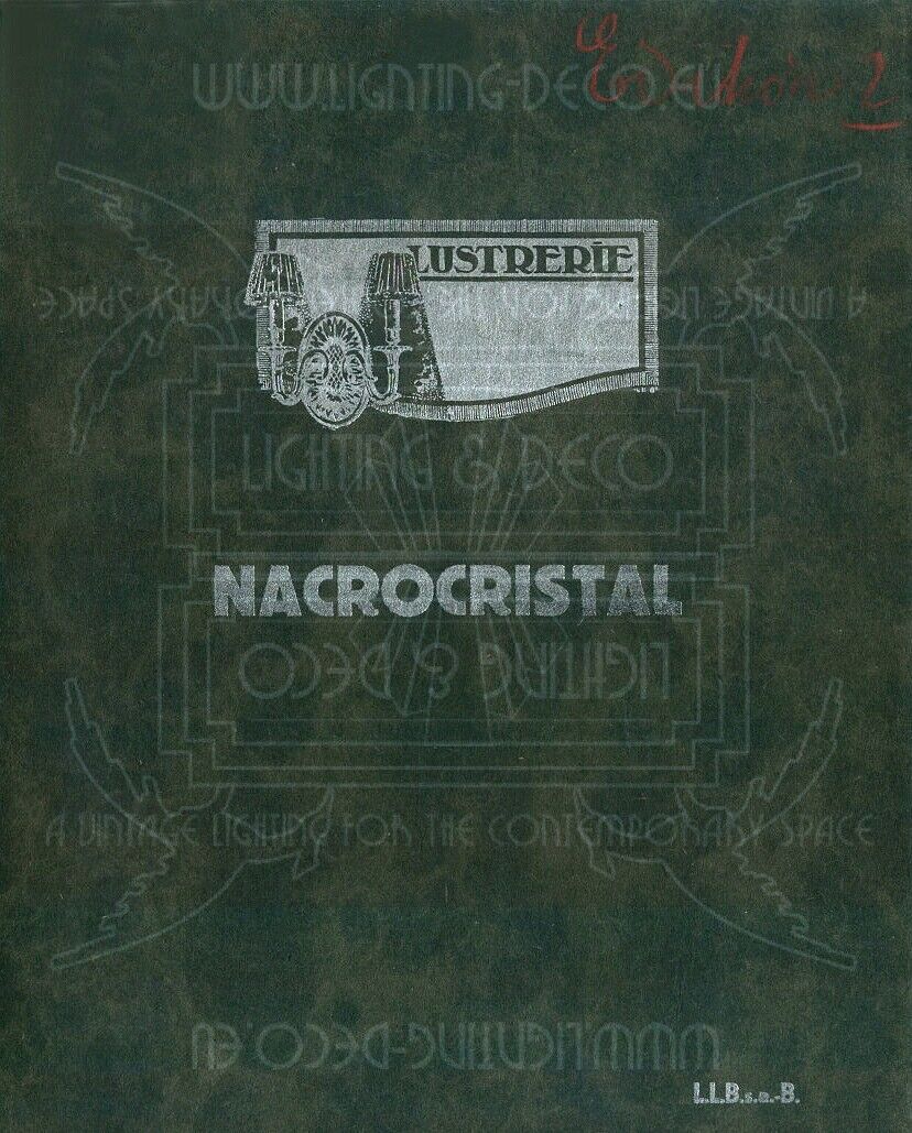 ラ・ラスレリー・ブリュッセロワーズ アールデコ調ブロンズとガラスの大型シャンデリア「ナクロクリスタル」