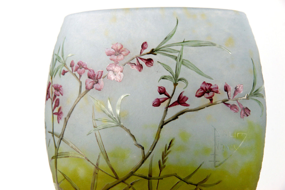 ドーム兄弟（ドームナンシー） 沈丁花が描かれた花瓶 アールヌーボー時代 1910年頃の作品