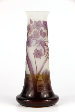 エミール・ガレ 花瓶 オリジナル 本物 スミレ 紫 アール・ヌーヴォー フランス