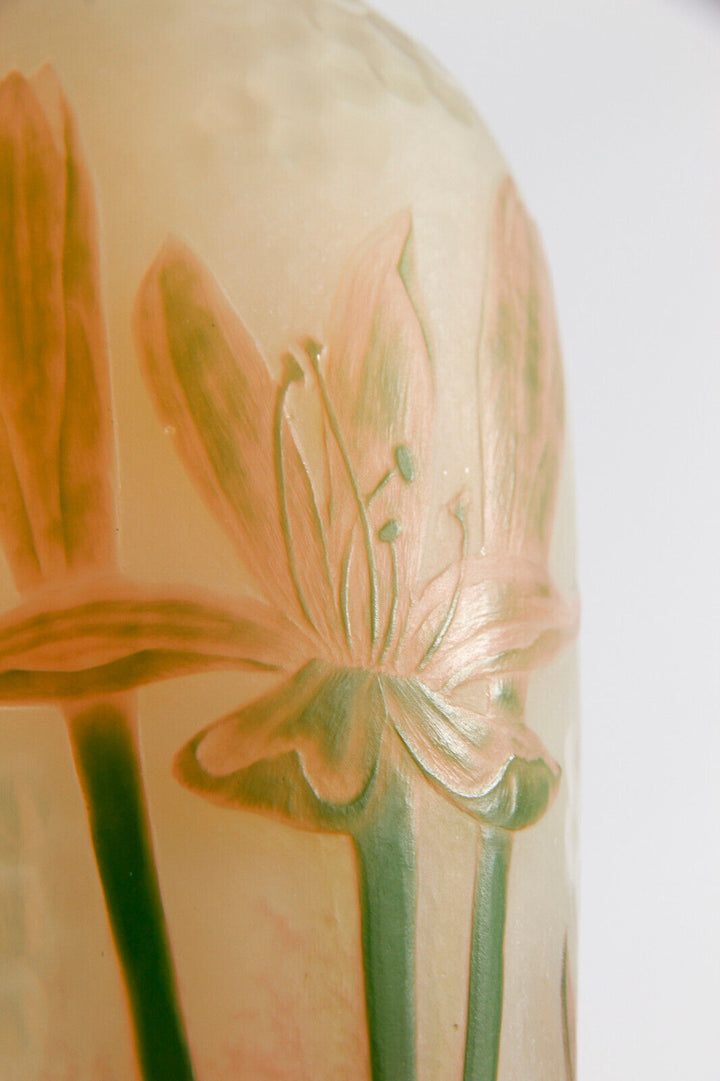 ドーム兄弟（ドームナンシー） アイリス・ルテニカの花の花瓶　アールヌーボー時代の作品