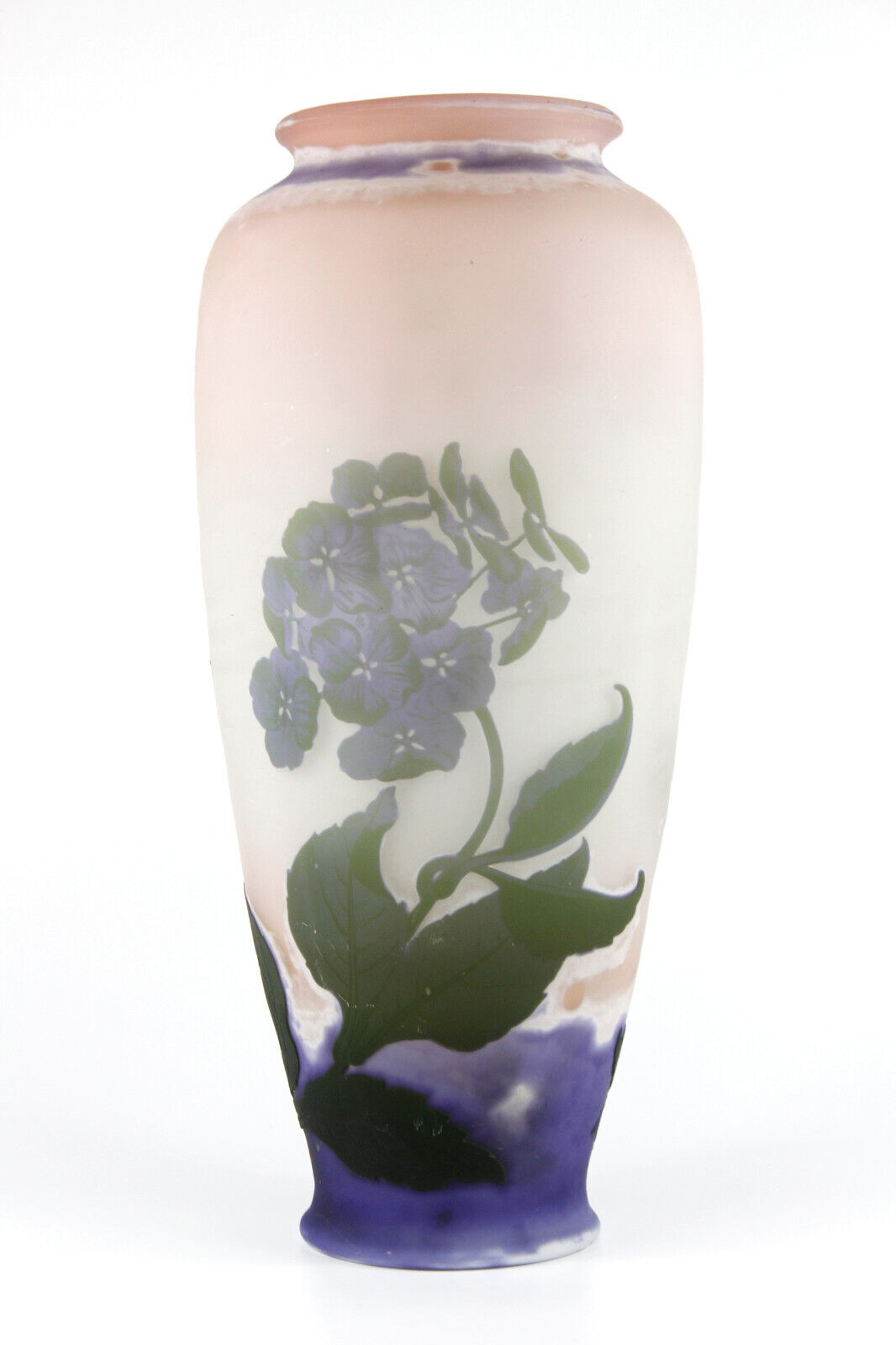 エミールガレ 紫陽花の花の花瓶 アールヌーヴォー時代のガラス作品