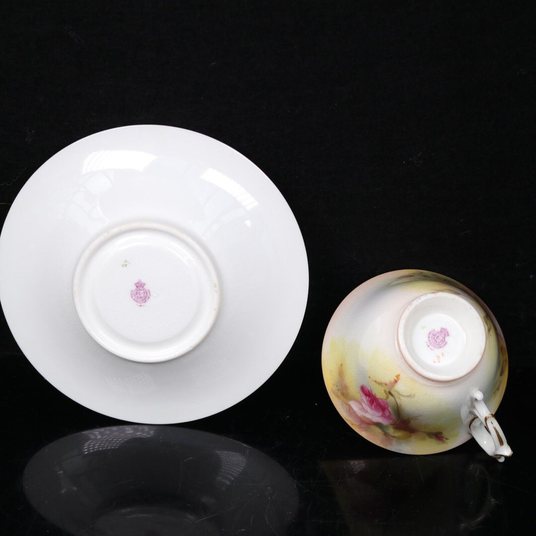 ロイヤルウースター 薔薇が描かれたティーカップ＆ソーサー ローズ 1920年頃