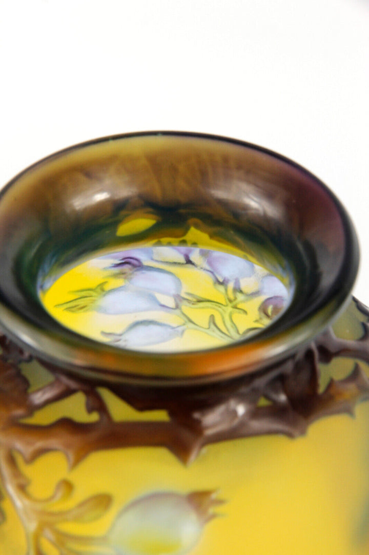 エミールガレ 薔薇の蕾が描かれた花瓶 1920年頃の作品　アールヌーボー期