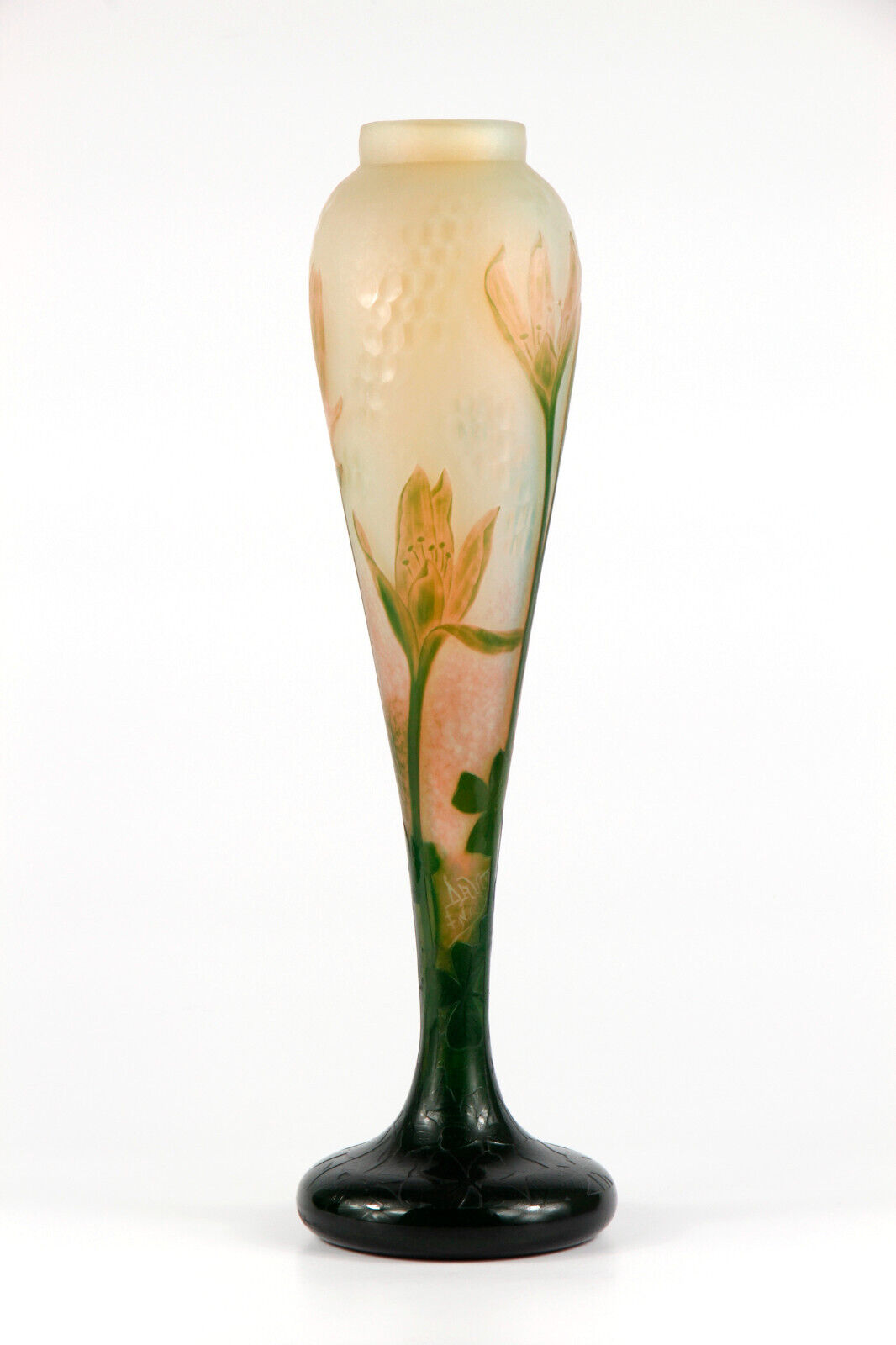 ドーム兄弟（ドームナンシー） アイリス・ルテニカの花の花瓶　アールヌーボー時代の作品