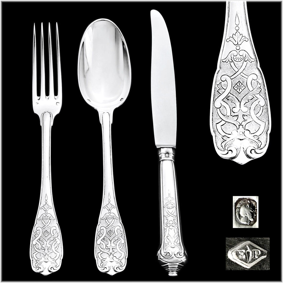 ピュイフォルカ モデル　エリゼ：高級純銀製デザート／アントルメ大皿セット