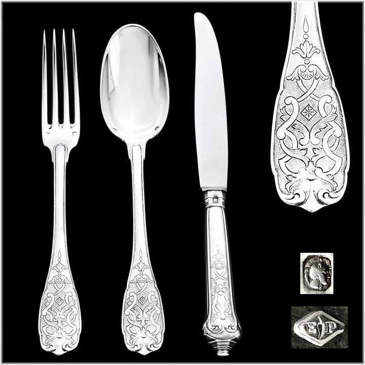 ピュイフォルカ モデル　エリゼ：高級純銀製デザート／アントルメ大皿セット