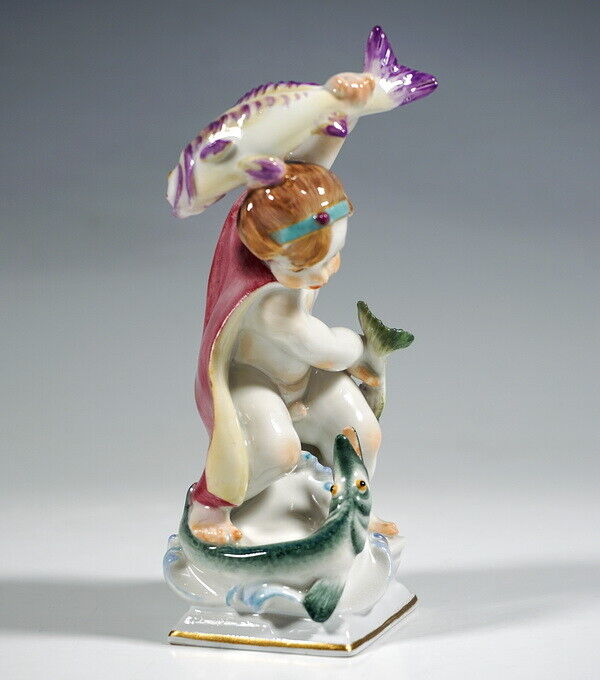 マイセン　星座　水瓶座　フィギュリン　陶器人形　アンティーク　ハインリッヒタイン マイセン MEISSEN 星座 水瓶座 フィギュリン 陶器人形 置物