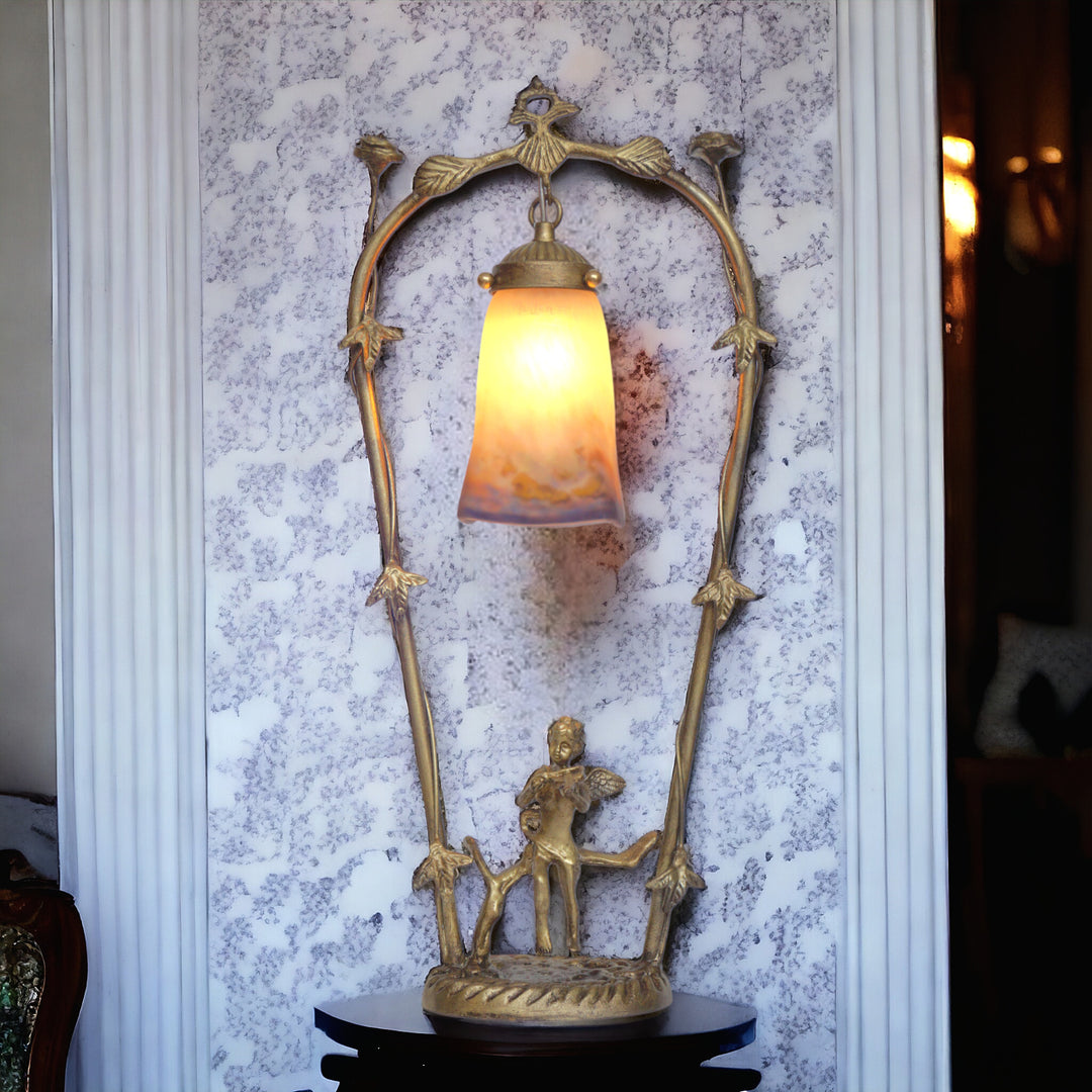 ミューラー兄弟 アールヌーボー調テーブルランプ「フィドラーズ・ガーデン」