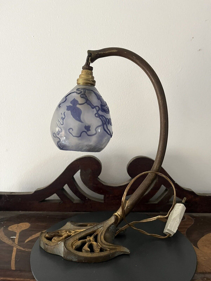 エミールガレ 朝顔が描かれたテーブルランプ アールヌーボー期の作品