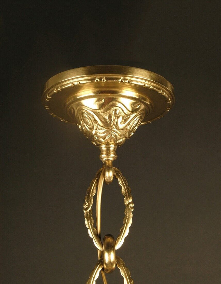 ラ・ラスレリー・ブリュッセロワーズ アールデコ調ブロンズとガラスの大型シャンデリア「ナクロクリスタル」