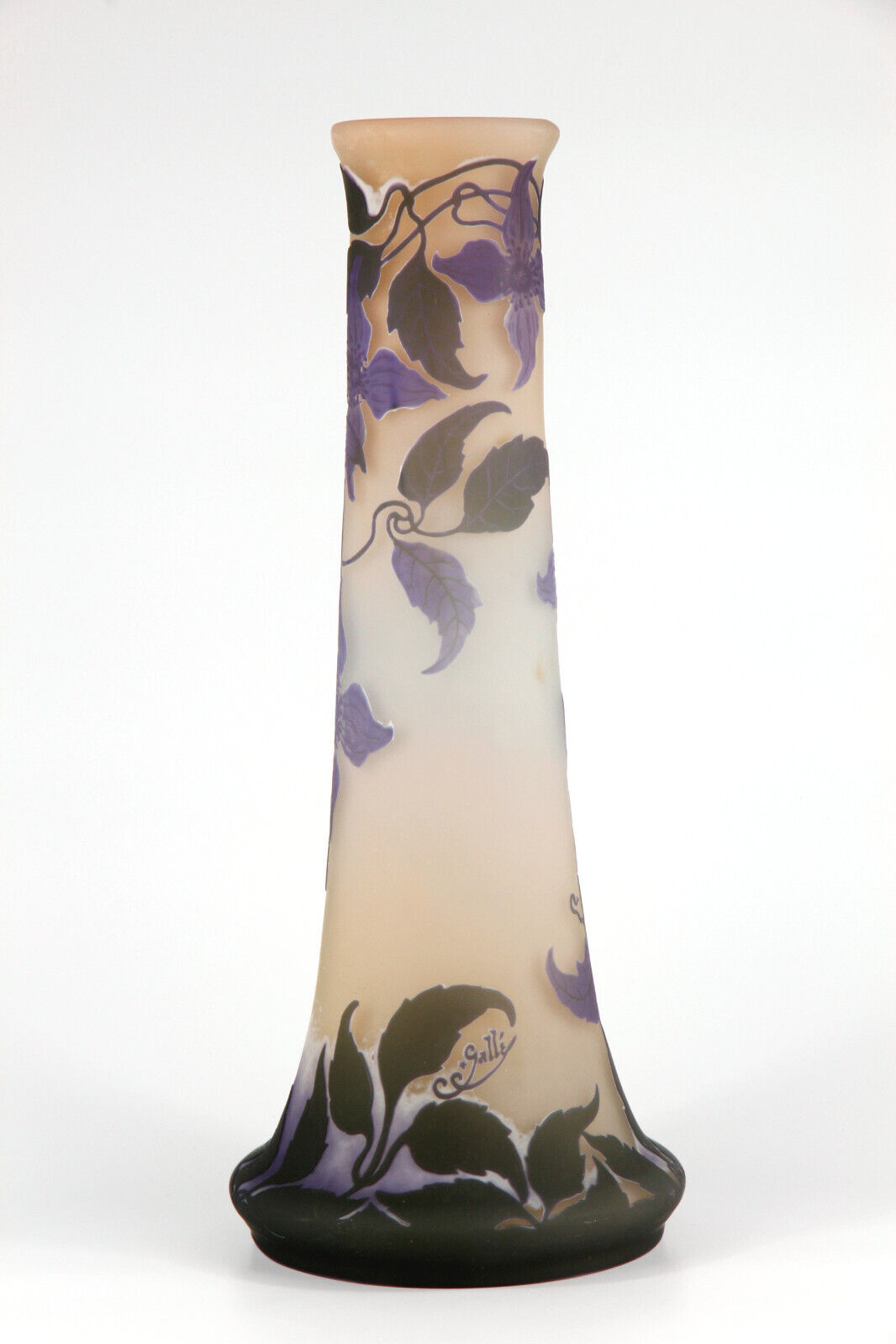 エミールガレ クレマチスの花が描かれた花瓶 アールヌーボー期の作品