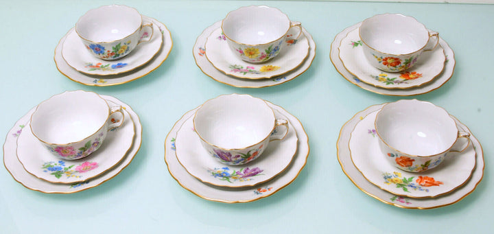 マイセン食器 ３つ花が描かれたティーセット（6人用）