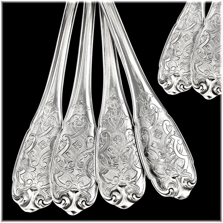 プュイフォルカ プレート4枚セット ピュイフォルカ スターリングシルバー デザートカトラリーセット