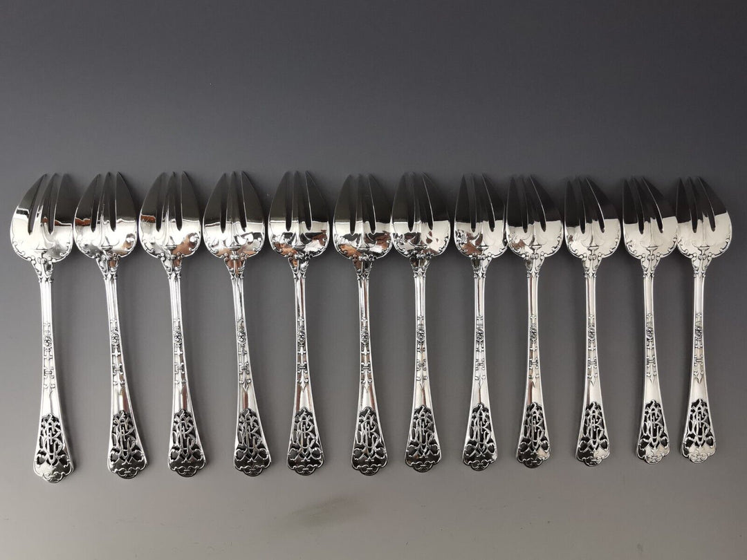 ピュイフォルカ シルバー オイスターフォーク6本セット フェール・ド・ランス モデル