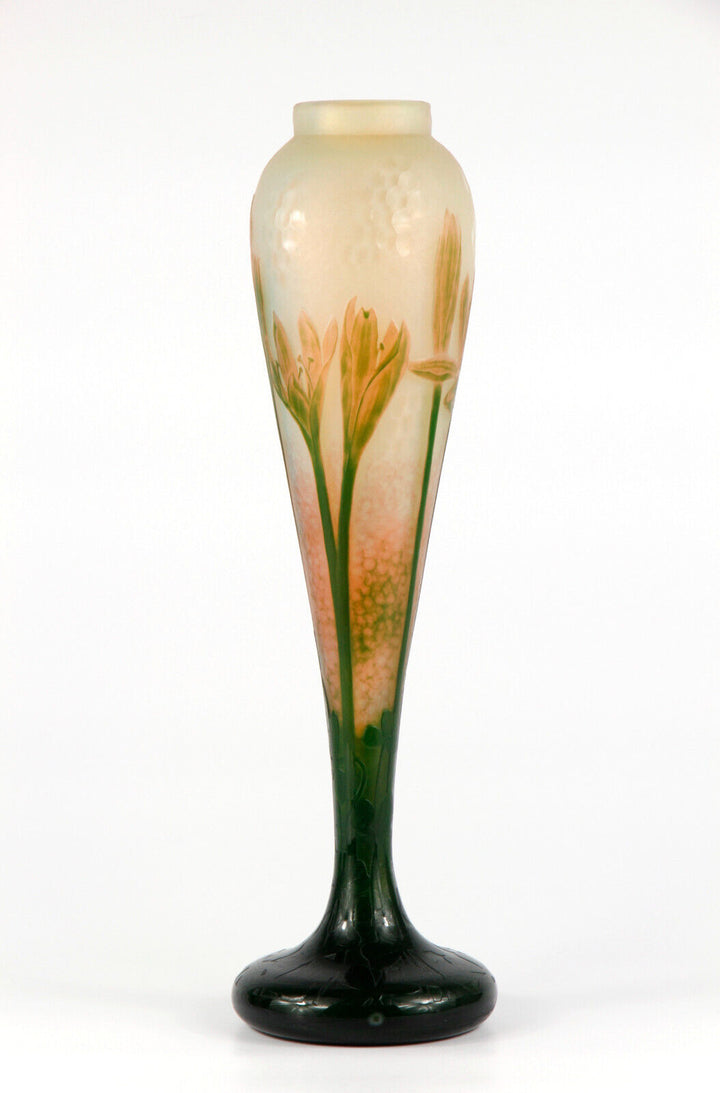 ドーム兄弟（ドームナンシー） アイリス・ルテニカの花の花瓶　アールヌーボー時代の作品