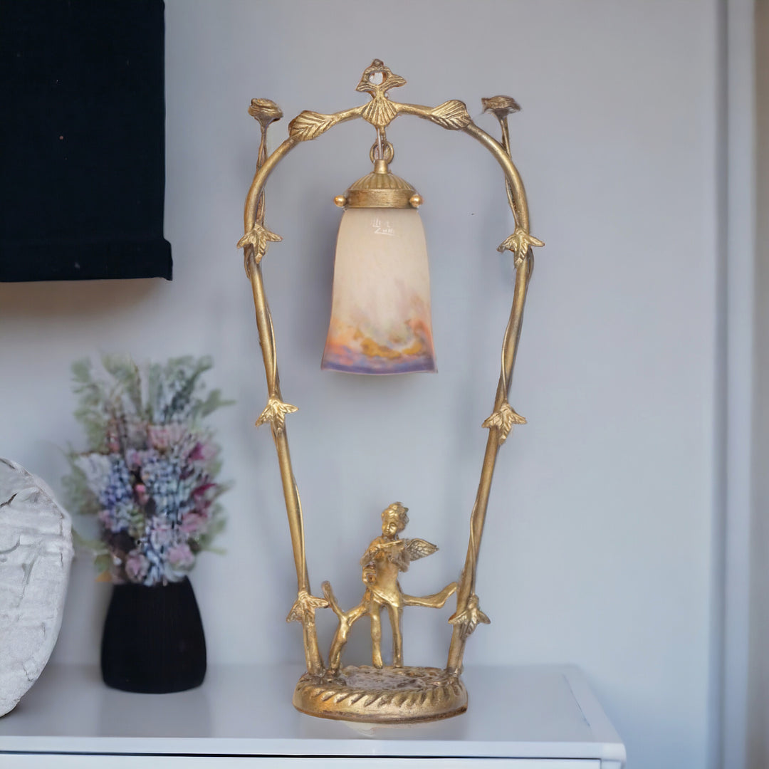 ミューラー兄弟 アールヌーボー調テーブルランプ「フィドラーズ・ガーデン」