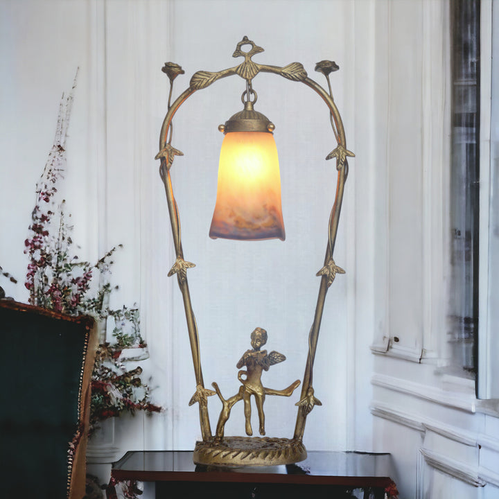 ミューラー兄弟 アールヌーボー調テーブルランプ「フィドラーズ・ガーデン」