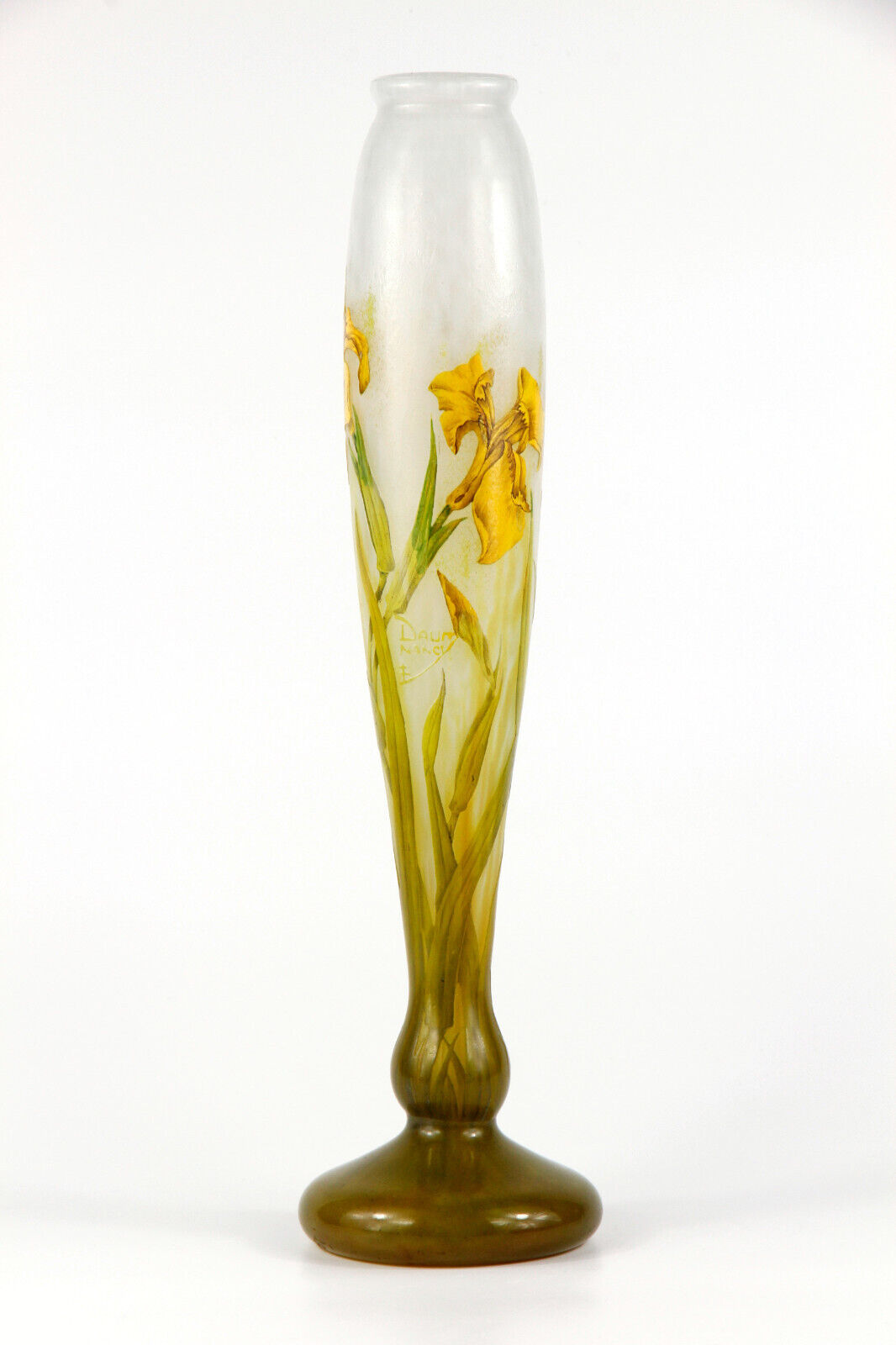 ドーム兄弟（ドームナンシー） アイリスの花が描かれた花瓶 アールヌーボー時代 1910年頃の作品