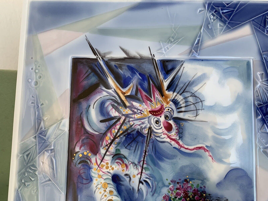 マイセン ドラゴンとバイオリン奏者の大絵皿（陶版画） ハインツ・ヴェルナー