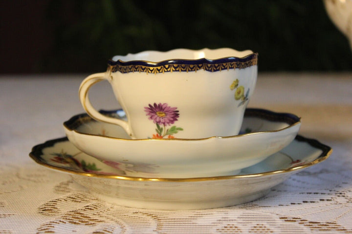 マイセン食器 Aカンテ フラワーブーケのコーヒーカップセット 4人用 １級品