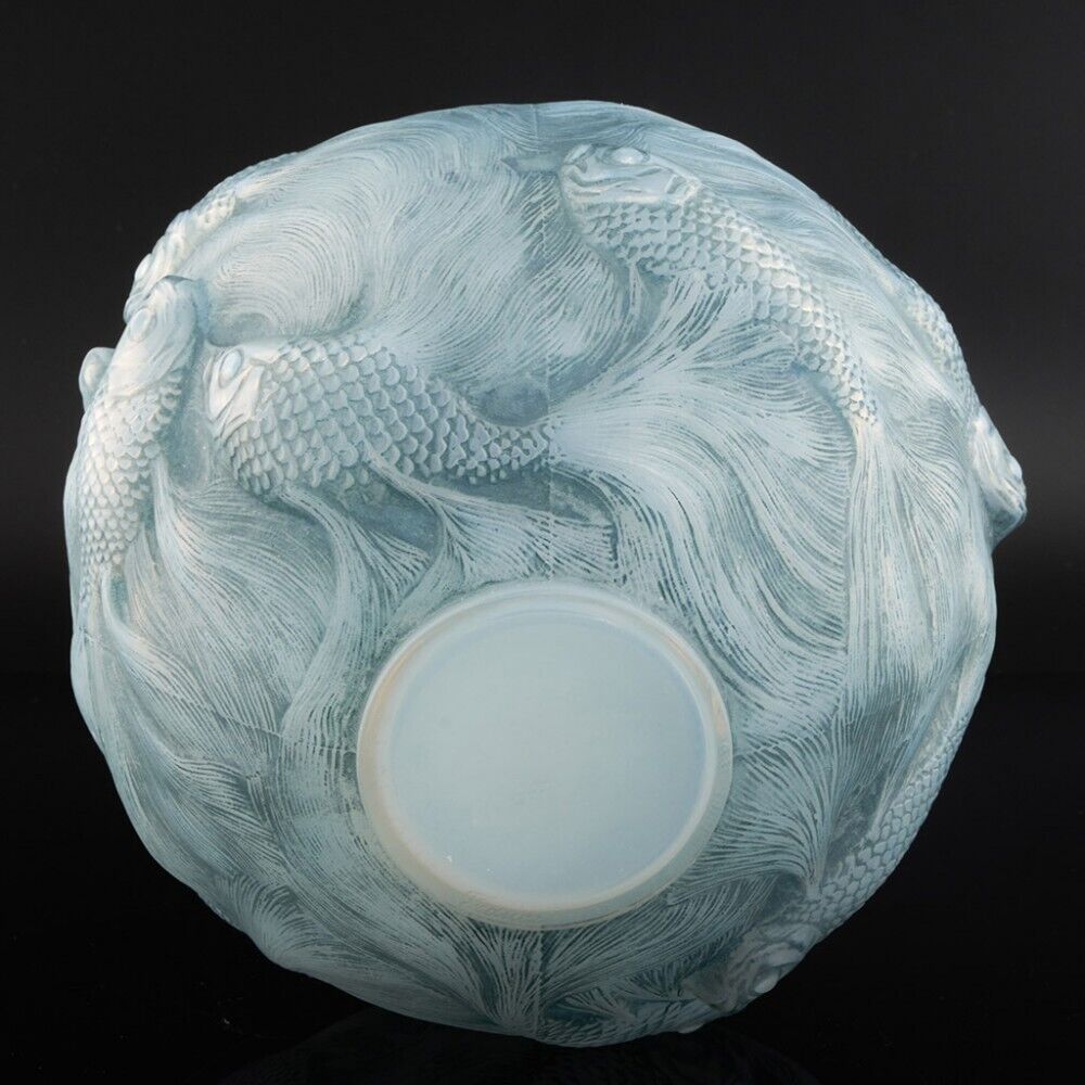 ルネ・ラリック オパールセント・ブルー＆ヴェルディグリ・ステンド・フォルモーズ 花瓶 1924年デザイン