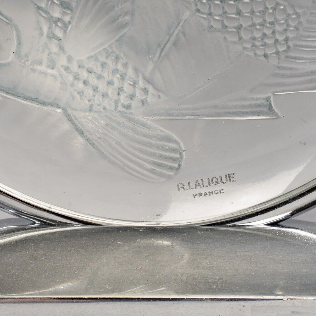 ルネ・ラリック R.Lalique  パティーヌ・ブルーフィッシュのランプ