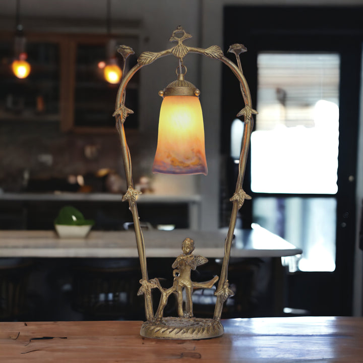 ミューラー兄弟 アールヌーボー調テーブルランプ「フィドラーズ・ガーデン」