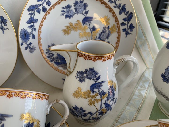 マイセン食器（古マイセン）鳥の絵と牡丹の花のコーヒーカップセット