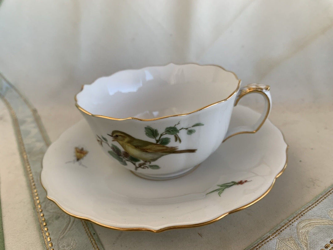 専用　マイセン　meissen 鳥　昆虫　プレート マイセン(Meissen)、楕円形プレート、鳥・昆虫柄、1級品