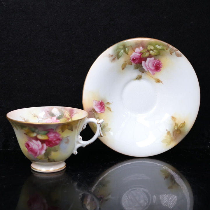 ロイヤルウースター 薔薇が描かれたティーカップ＆ソーサー ローズ 1920年頃