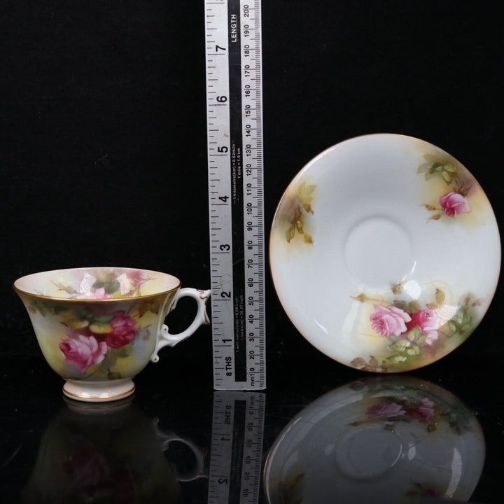 ロイヤルウースター 薔薇が描かれたティーカップ＆ソーサー ローズ 1920年頃