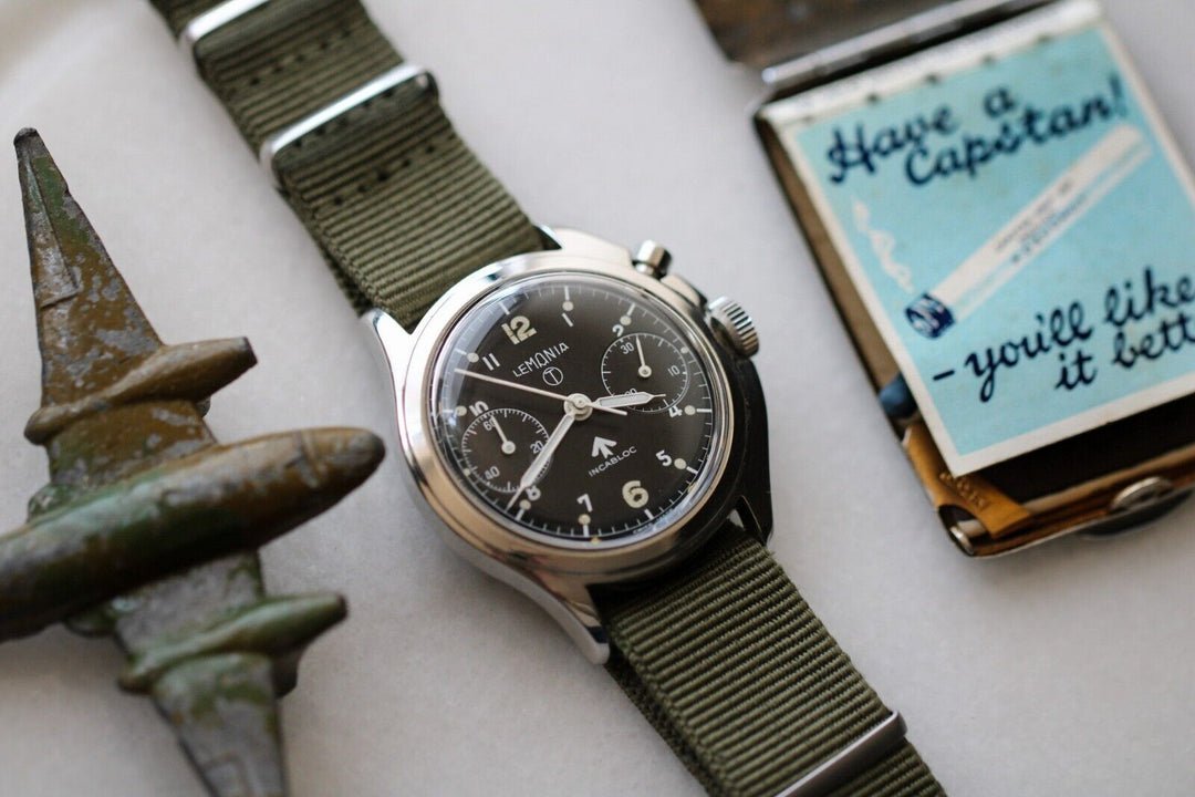 レマニア ワンプッシュクロノグラフ　ミリタリーウォッチ サードモデル　15CHT（cal.2220）　イギリス空軍 6BB