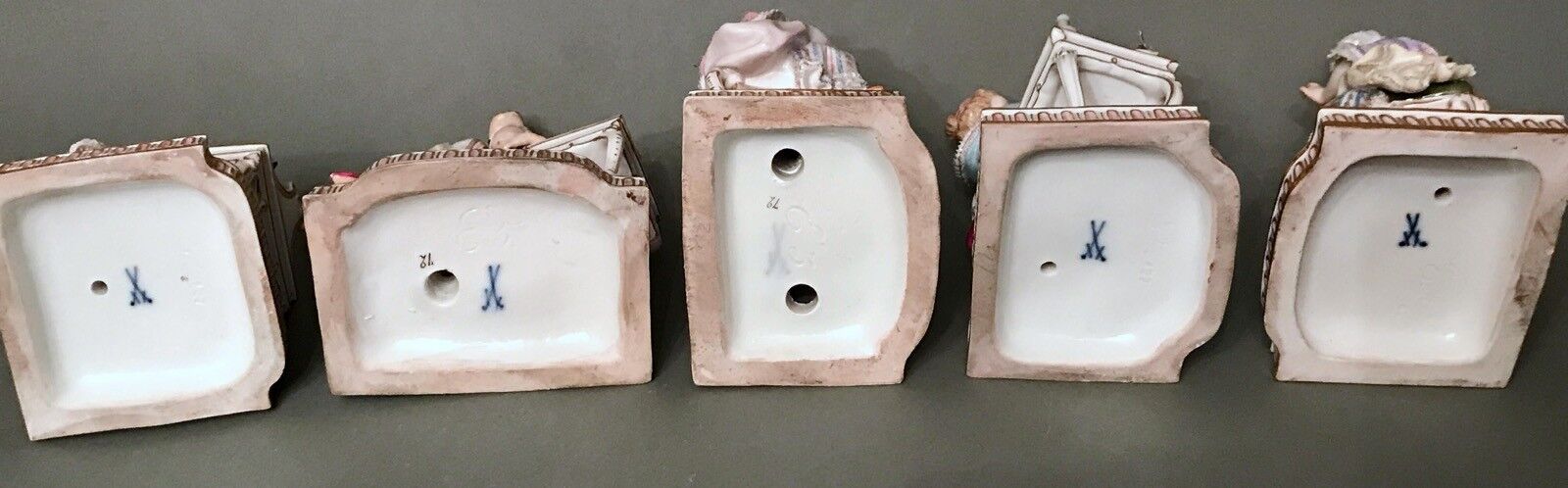 マイセン人形（フィギュリン） 「五感の寓意」シリーズ5点セット 1850