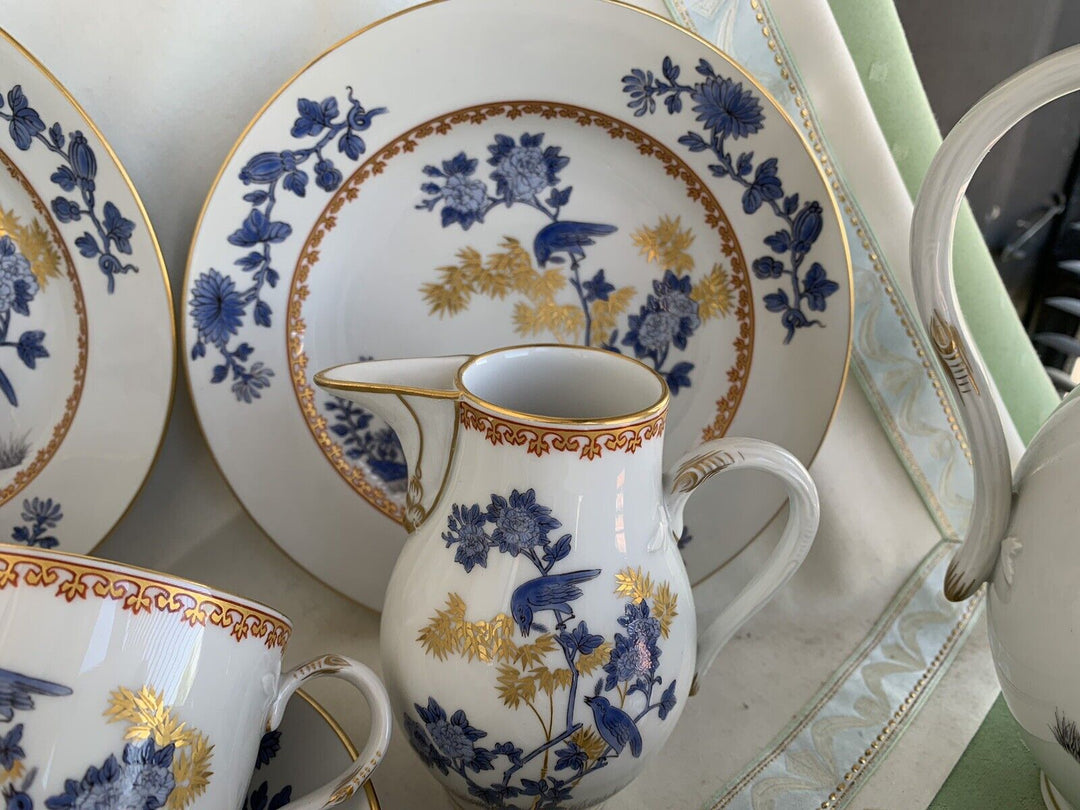 マイセン食器（古マイセン）鳥の絵と牡丹の花のコーヒーカップセット