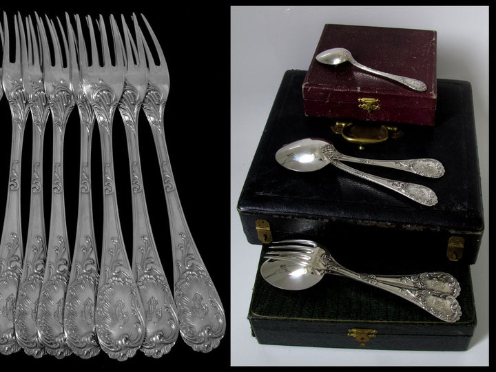 ピュイフォルカ 素晴らしいフレンチスターリングシルバー食器セット 60ピース 箱付き