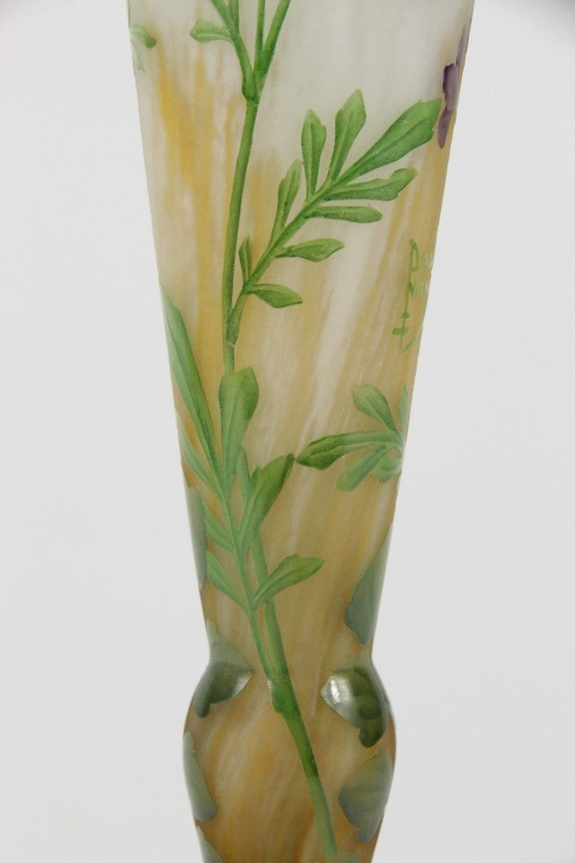 ドーム兄弟（ドームナンシー）紫ナズナの花瓶　 フランス製 1910年頃