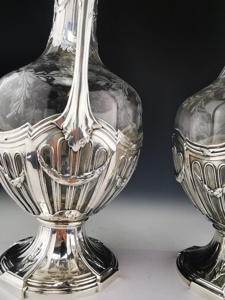 ピュイフォルカ - 純銀製（950）とクリスタルの水差し一対