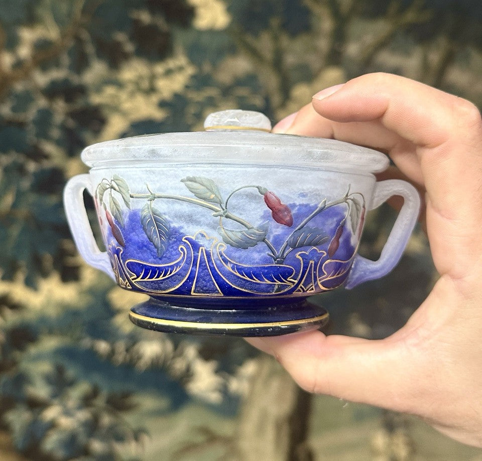 ドーム兄弟 （ドームナンシー）フクシアの花のポット　アールヌーボー花瓶